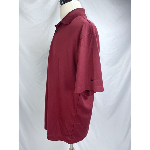 Nike Men Large Red Short Sleeve Athletic Shirt Polo 363807 Dri-Fit - Picture 2 of 9